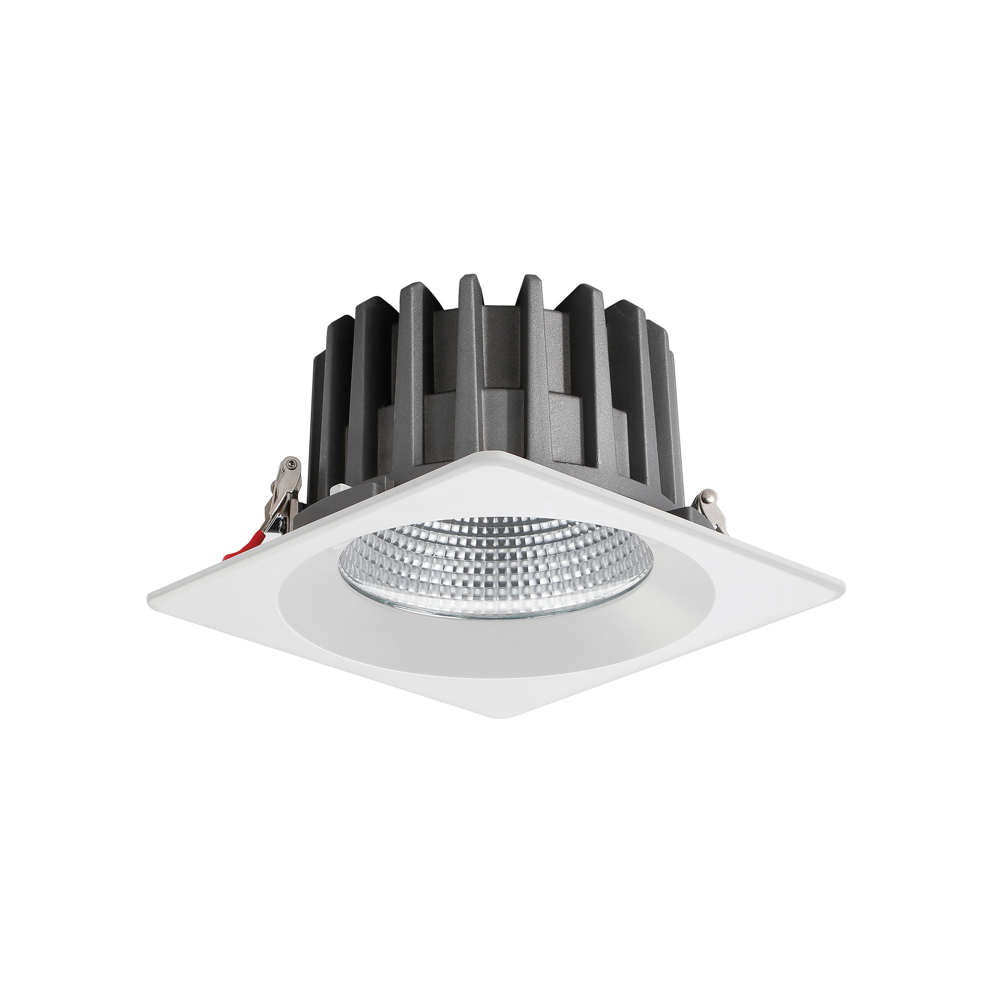 DL200079  Bionic 40; 40W; 1000mA; White Deep Square Recessed Downlight; 3463lm ;Cut Out 175mm; 40° ; 3000K; IP44; DRIVER INC.; 5yrs Warranty.